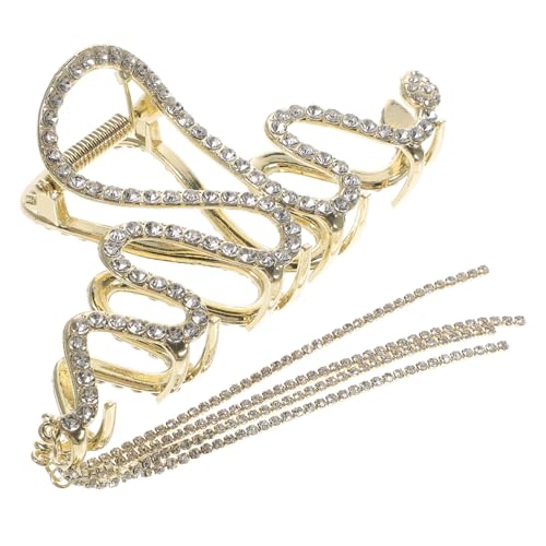 VALICLUD Schlangen Haarklemme für Damen Glitzernde Haarklammer mit Quasten für Langes Haar Stilvolles Haarstyling Tool für Partys und Besondere Anlässe Goldene Farbe von VALICLUD
