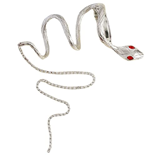 VALICLUD Schlangenhaarspange Aus Silberne Haarschmuck Für Damen Lange Haarspangen Mit Kette Für Zöpfe Und Pferdeschwanz von VALICLUD