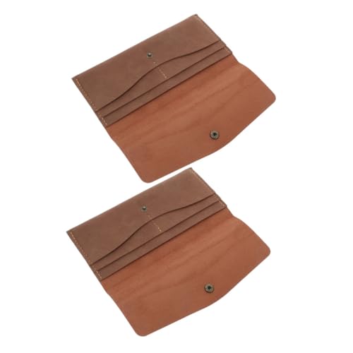 VALICLUD Schlanke Vintage-geldbörse Aus Pu Für Damen – 2 Stück Mit Kartenhaltern Vertikalen Fächern Visitenkartenhaltern Reisefreundlich von VALICLUD