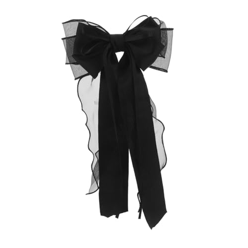 VALICLUD Große Schwarze Haarspangen Mit Spitzenschleife Für Damen Netz-haarschmuck Haarschleifenclips Für Besondere Anlässe von VALICLUD