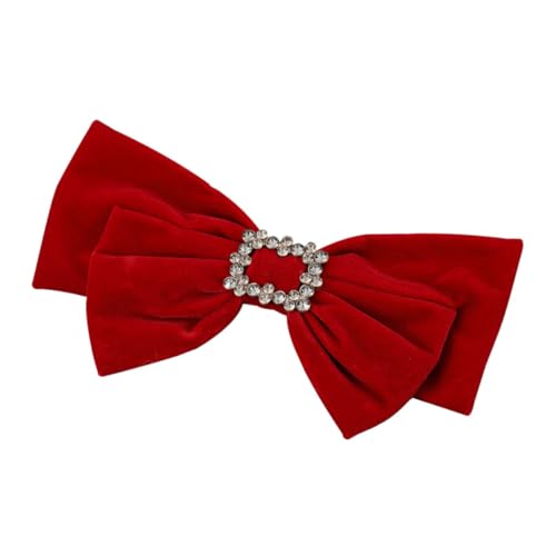 VALICLUD Schleife Haarschmuck Mädchen rosa Schleifen für die Haare Haarschmuck für Frauen Hochzeit Blumen- Bogenfeder Haarnadeln Schleifen-Pferdeschwanz-Halter Flanell rot von VALICLUD
