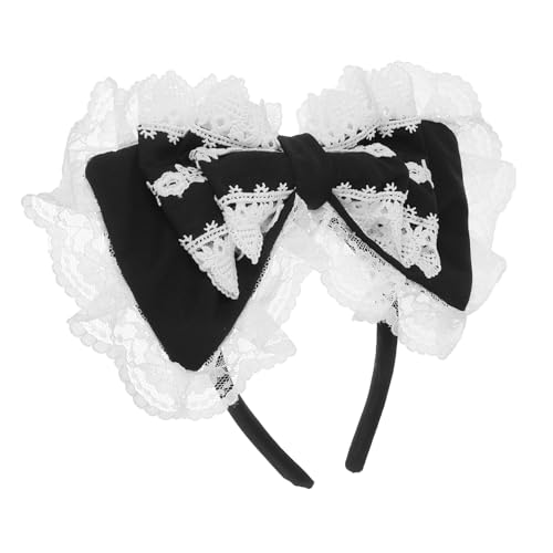 VALICLUD Schleife Stirnband Lolita-Schleife Dienstmädchen Kostümzubehör Dienstmädchen-Kopfstück Lolita-Haarschmuck Bowknot -Kopfbedeckung Lolita-Kopfschmuck Schleifen Haarband Spitze Black VALICLUD Schleife Stirnband Lolita-Schleife Dienstmädchen Kostümzubehör Dienstmädchen-Kopfstück Lolita-Haarschmuck Bowknot -Kopfbedeckung Lolita-Kopfschmuck Schleifen Haarband Spitze Black von VALICLUD