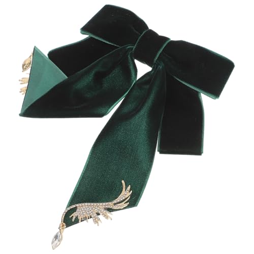 VALICLUD Schleifen brosche Retro-Kragenschleifennadel Bogen Krawattennadel Schleife Brosche Barocke Brosche damen brosche schleifenbrosche Fliege Brosche Anzugbrosche Samtstoff Dark Green von VALICLUD