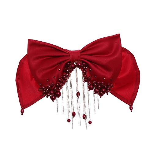 VALICLUD Schleifenclip Mit Perlen Für Hochzeit Und Dinnerpartys Haarspange Für Frauen Und Mädchen Brautschmuck Aus Hochwertigem Material von VALICLUD