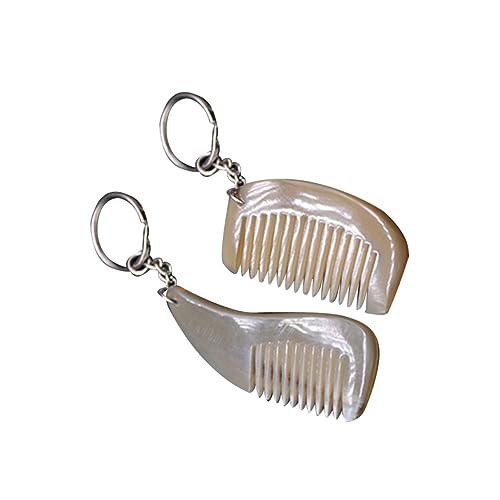 VALICLUD 2stücke Natürlicher Hornkamm Schlüsselanhänger Kreatives Mini-comb Design Für Taschen Handys Und Autoschlüssel Zufällige Farben A-design Für Jeden Anlass von VALICLUD