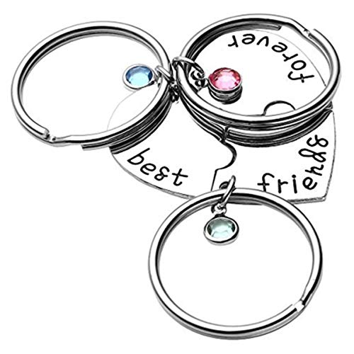 VALICLUD Schlüsselanhänger Neuheit Bff Schlüsselanhänger für 3 Beste Freunde für immer und immer passende Schlüsselanhänger für Freunde, 3 Stück, S von VALICLUD