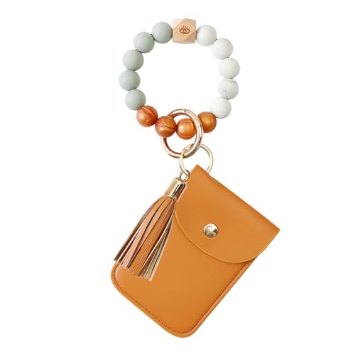 VALICLUD Eleganter Wristbrand-schlüsselanhänger Mit Perlen Armband Ausweishalter Kartenetui Für Frauen von VALICLUD
