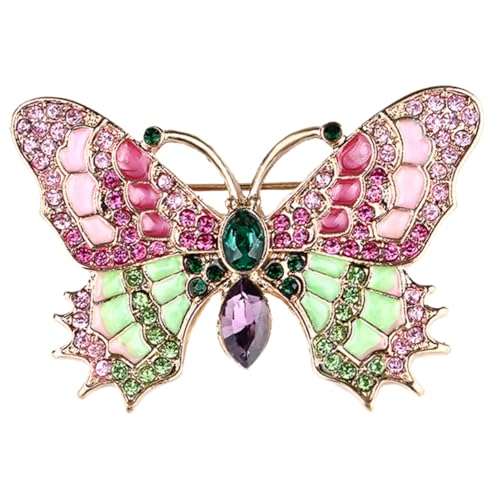 VALICLUD Schmetterling Brosche Damen Anstecknadel aus Hochwertiger Legierung mit Strasssteinen Emailliert Langlebig und Sicher für Kleidung Taschen Schals für Festliche Anlässe von VALICLUD