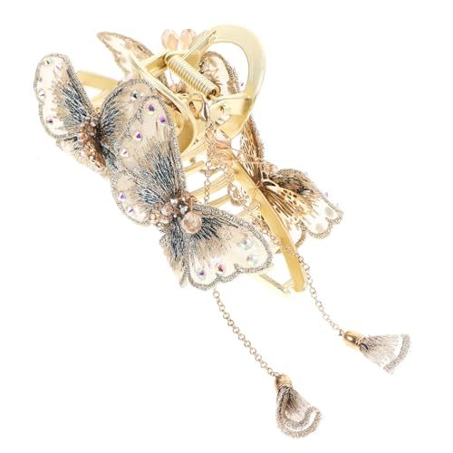 VALICLUD Schmetterling Haarklammer mit Quaste Doppelte Flügel Haarklammer aus Robustem Material für Frauen und Mädchen Komfortabel Langlebig zum Fixieren bei Make Up Kochen Sport von VALICLUD