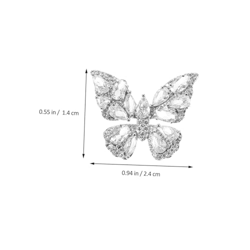VALICLUD Schmetterling Ohrclips Damen Ohrklemmen mit Strass Leichte Legierung Modische Ohrclips ohne Ohrloch Langlebige Bequeme Ohrklemmen für Alltag und Festliche Anlässe von VALICLUD