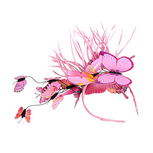 VALICLUD Schmetterlinge Fascinator Stirnband Für Damen Teeparty Hochzeitsschmuck Haarschmuck Mit Schmetterlingen Für Partys Und Feiertage von VALICLUD