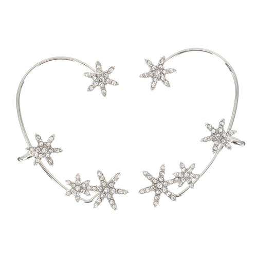 VALICLUD Schneeflocken Ohrclip Ohrring Damen Silberfarben Funkelndes Ohrklemme Schmuck Clip Ohrschmuck für Frauen Alltag und Festlichkeiten von VALICLUD