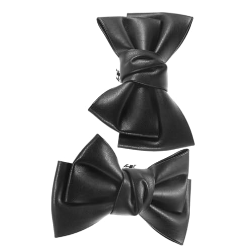 VALICLUD Schuhclips Schleifen Schleifen Dekor Abnehmbar Schuhanhänger für Damen Elegante Schwarze Kunstleder Deko Vielseitig für Arbeit Party und Alltag Modische Schuhverzierung von VALICLUD