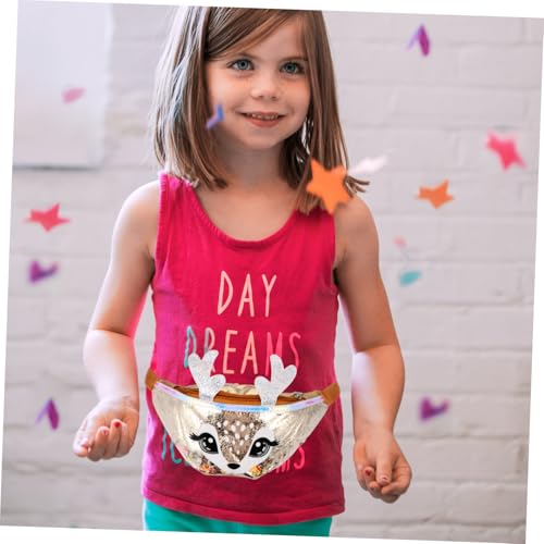 VALICLUD Schultertasche Bauchtasche Münzbeutel Süße REH Form Modisch Vielseitig Verwendbar für Handy Geldbörse Kosmetik Kleine Aufbewahrungstasche in Gold von VALICLUD