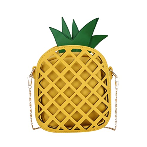 VALICLUD Schultertasche Lustige Fruchtform Umh?ngetasche für M? PU Kette Tasche Crossbody Niedliche Cartoon Form Ananas Geldb?rsen Ananas Kostüm 3d Pen von VALICLUD