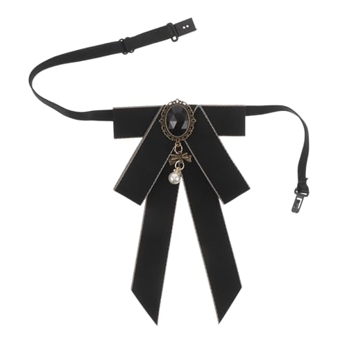 VALICLUD Schuluniform Fliege Mit Perlen Und Strass Vorgebundene Damen Krawatte Im Koreanischen Stil Elegante Accessoires Für Mädchen Und Frauen Vielseitig Tragbar von VALICLUD