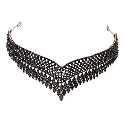 VALICLUD Schwarze Barock Braut Tiara mit Kristallen Retro Stil Haarschmuck für Damen Brautjungfern Hochzeit Accessoires von VALICLUD