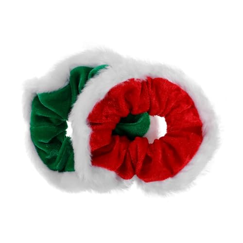 VALICLUD 2stücke Weihnachts-scrunchies Aus Weichem Samt Für Frauen Und Mädchen Elastische Haarbänder Und Haarschmuck-accessoires Für Festliche Anlässe Und Feiertage von VALICLUD