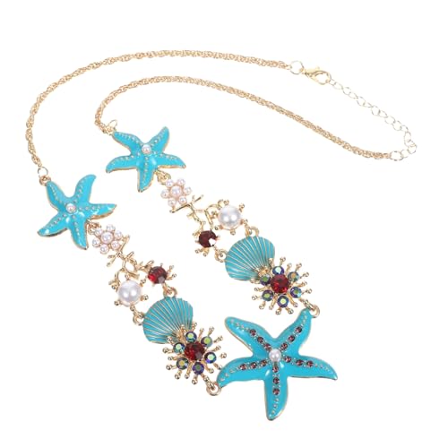 VALICLUD Sea Star und Muschel Halskette Boho Anhänger Sommer Strand Schmuck Damen Küstenstil für Strandpartys und Freizeit im Maritimen Design von VALICLUD