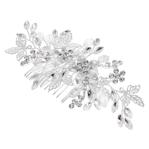 VALICLUD Seitlicher Haarkamm Mit Blumen-strass Hochzeitshaarschmuck Aus Metall Seitenkamm Zum Stylen Für Frauen Floraler Haarkamm-clip Für Verschiedene Frisuren von VALICLUD