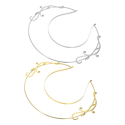 VALICLUD Selbstgemacht Krone Kopfschmuck Haaraccessoire für Damen Modisches Headband für Karneval und Partys 2 Stück Robustes Metallmaterial von VALICLUD