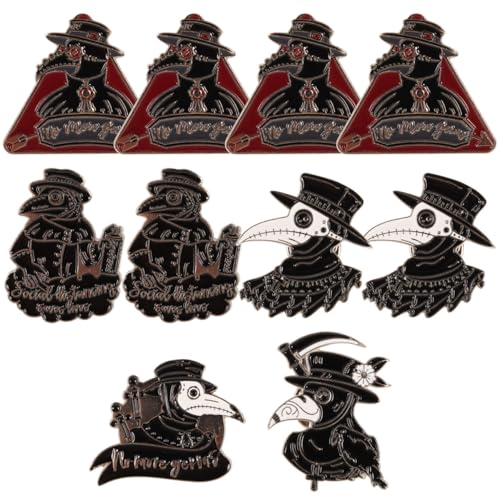 VALICLUD Selection Brosche ? Pin Amsel Anstecknadel 10 Stücke Arzt Gothic Emaille Button Schmuck für Kinder Erwachsenen Cosplay Party Abzeichen silber Buttons Anstecker von VALICLUD