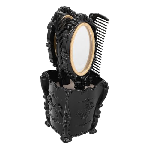 VALICLUD Vintage Kosmetikspiegel Und Kamm-set Mit Zähnen Antike Handspiegel Und Kamm Für Damen Für Styling Und Reisen Praktischer Aufbewahrungsbox VALICLUD Vintage Kosmetikspiegel Und Kamm-set Mit Zähnen Antike Handspiegel Und Kamm Für Damen Für Styling Und Reisen Praktischer Aufbewahrungsbox von VALICLUD