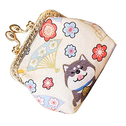 VALICLUD Cartoon Muster Geldbörse Für Münzen Und Lippenstifte Handliche Aufbewahrungstasche Für Karten Niedlicher Shiba Inu Stil Aus Hochwertigem Baumwoll-Material Für Unterwegs von VALICLUD