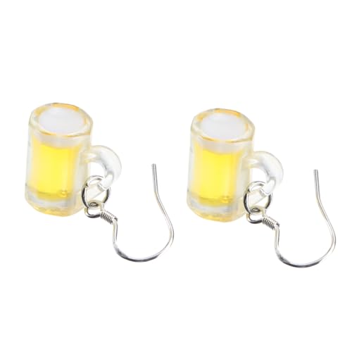 VALICLUD Silber Bierkrug Ohrringe Damen Resin Ohrclips Ohrloch Persönlicher Schmuck für Alltag Party Fest von VALICLUD