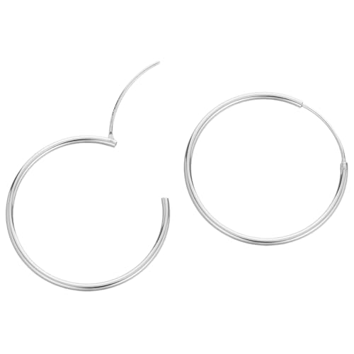 VALICLUD Silber Creolen Rund Damen Ohrringe Leicht Elegant Hypoallergen Komfortabel Alltag Geschenk von VALICLUD