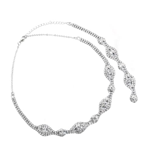 VALICLUD Silber Halskette mit funkelndem Anhänger und modischem Tassel Design Rückenkette für Damen Hochzeitsschmuck vielseitig kombinierbar für Party und Alltag von VALICLUD