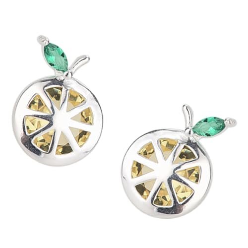 VALICLUD Silber Ohrstecker Zitronenscheibe Damen Ohrhänger Tropfen Ohrringe Hautfreundlich Leicht Schmuck Sommeraccessoires von VALICLUD