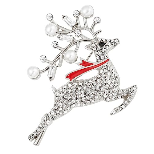 VALICLUD Silberfarbene Weihnachtsbrosche mit Strass Anstecknadel Legierung Leichtes Weihnachtsaccessoire für Damen Schmuck für Kleidung Taschen Hüte und Schals von VALICLUD