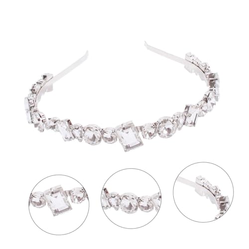 VALICLUD Silberfarbener Alloy Haarreif mit Funkelnden Strasssteinen Braut Diadem für Mädchen Langlebiges Stirnband für Hochzeit und Festliche Anlässe von VALICLUD