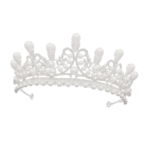 VALICLUD Silberne Braut Tiara mit Diamantbesatz und Perlen Eleganter Haarschmuck für Hochzeit Party Verlobung und Festliche Anlässe Langlebige Krone mit Glänzendem Romantischem Design VALICLUD Silberne Braut Tiara mit Diamantbesatz und Perlen Eleganter Haarschmuck für Hochzeit Party Verlobung und Festliche Anlässe Langlebige Krone mit Glänzendem Romantischem Design von VALICLUD