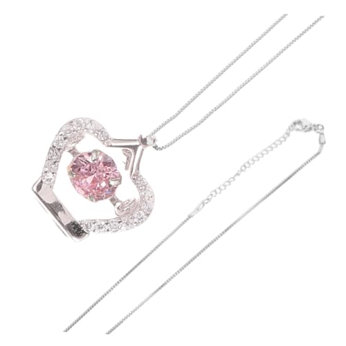 VALICLUD Silberne Damen Halskette mit Funkelndem Herz anhänger Silber Platinfarben Modische Clavicle Chain für Frauen Eleganter Schmuck für Alltag und Party Hautfreundlich und Langlebig von VALICLUD