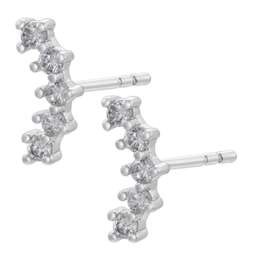 VALICLUD Silberne Ohrstecker Damen Ohrschmuck mit Funkelnden Strasssteinen und Langlebig Modisch für Alltag Party Hochzeit für Frauen und Freundinnen von VALICLUD