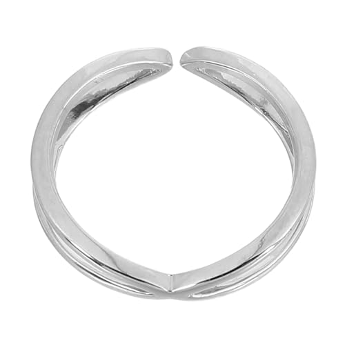 VALICLUD Silberner Damenring Offener Kreuz ring Verstellbar Feines Design Komfortabler Sitz Modisches Schmuckstück Für Alltag Und Geschenk von VALICLUD