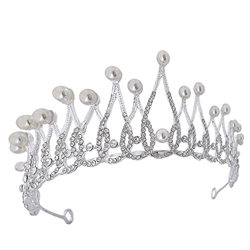 VALICLUD Silberweißes Braut Stirnband mit Funkelnden Strasssteinen Leichter Tiara Kopfschmuck für Hochzeit Geburtstag Party und Festliche Anlässe Einfach zu Tragen und Elegant Gestaltet von VALICLUD