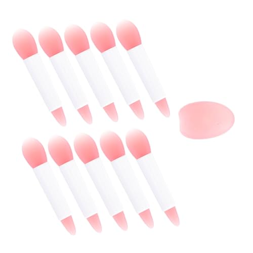 VALICLUD Silikon Lippenpinsel Teilig Sanfte Köpfe für Präzise Lippenstift und Lipgloss Applikation Transparent Roter Pinselkopf Wiederverwendbar Make Up Zubehör für Damen und Mädchen von VALICLUD