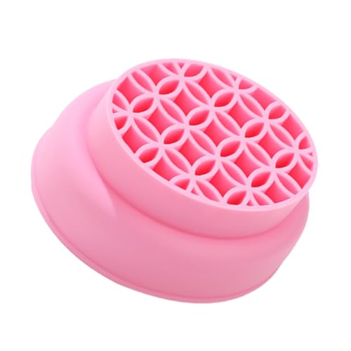 VALICLUD Silikon Make up Pinsel Reiniger Schale Kompakt Schonend Reinigung und Trocknung Kosmetikpinsel Organizer für Zuhause und Profi in Elegantem Design Rosa von VALICLUD
