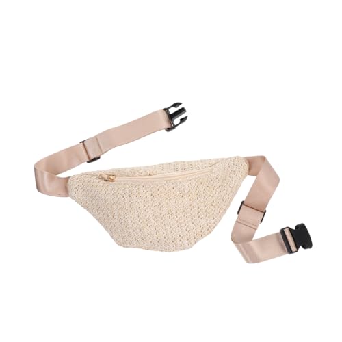 VALICLUD Mini-hüfttasche Aus Gewebtem Stroh Bauchtasche Taschen Für Damen Und Herren Modische Gürteltasche Für Den Außenbereich von VALICLUD