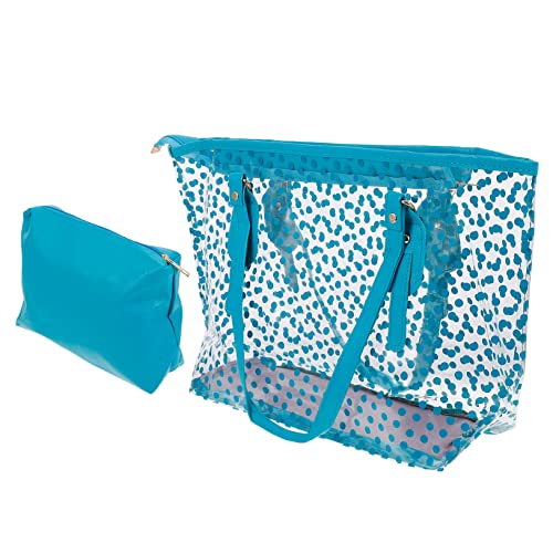 VALICLUD Sommer Handtasche Strandtasche Mit Reißverschluss Durchsichtige Handtaschen Umhängetaschen Damentaschen Tote Bag Tote Mit Reißverschluss Miss Blue von VALICLUD