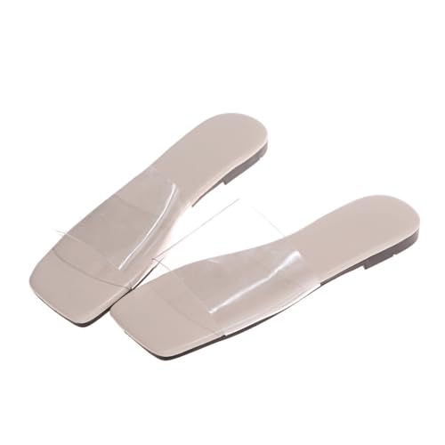 VALICLUD Sommerliche Damen Slipper Transparent Flach Komfortabel Langlebig Leicht Für Indoor Outdoor Alltag von VALICLUD