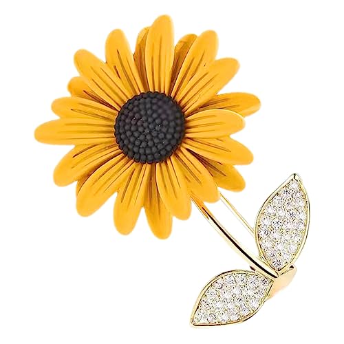 VALICLUD Sonnenblumen Brosche Damen Anstecknadel Elegantes Design für Jacken Kleider Schals Verarbeitung Modischer Schmuck Vielseitig für Festliche und Outfits von VALICLUD
