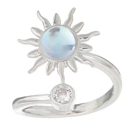 VALICLUD Sonnenblumenring Zappelringe Gegen Angst Für Frauen Ringe Für Jugendliche Mädchen Anti-angst-ring Modeschmuck Für Teenager-mädchen Modering Angst Klingelt Ringschmuck Silver Kupfer von VALICLUD