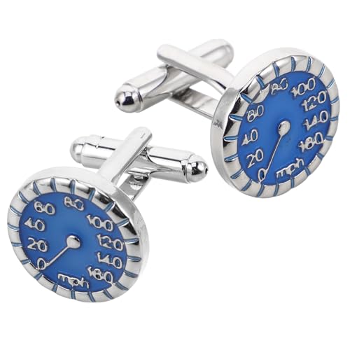 VALICLUD Speedometer Manschettenknöpfe Blau Metall Robust Für Hochzeiten Business Anlässe Stilvolle Hemdärmel Accessoires von VALICLUD