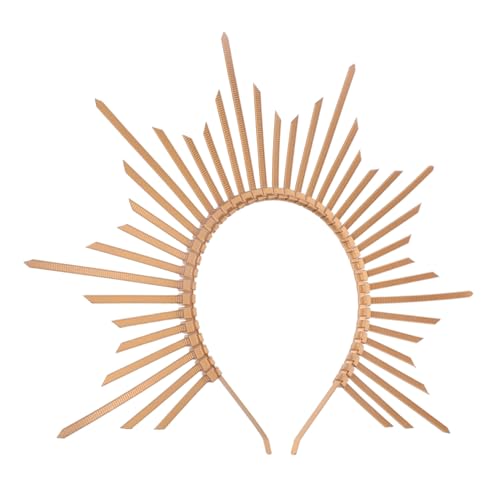 VALICLUD Spiked Sunburst Crown Stirnband Leichtes Kopfschmuck Accessoire Stilvolle Göttinnen Tiara für Braut Hochzeit Festival Party und Fotoshootings von VALICLUD