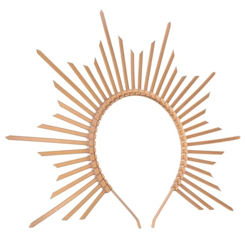 VALICLUD Spiked Sunburst Headpiece Queen Crown Tiara für Frauen Festival Fotoshooting Cosplay Hochzeit Halloween Kopfschmuck Leichter Langlebiger Haarschmuck für Besondere Anlässe von VALICLUD