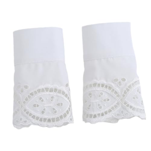 VALICLUD Spitzenmanschetten Damen Weiß Abnehmbare Spitzen bündchen mit Rüschen Elegante Spitze Handgelenk accessoires für Mode Hochzeit Lolita und Festliche Anlässe von VALICLUD